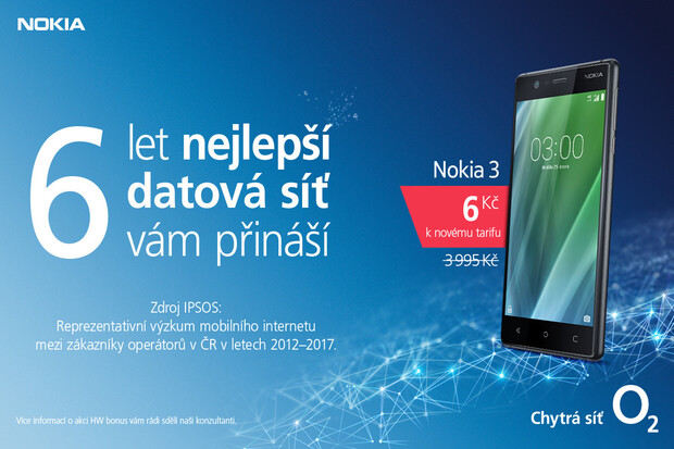 Nokia 3 za pouhých 6 Kč? U O2 ano, při aktivaci nového tarifu