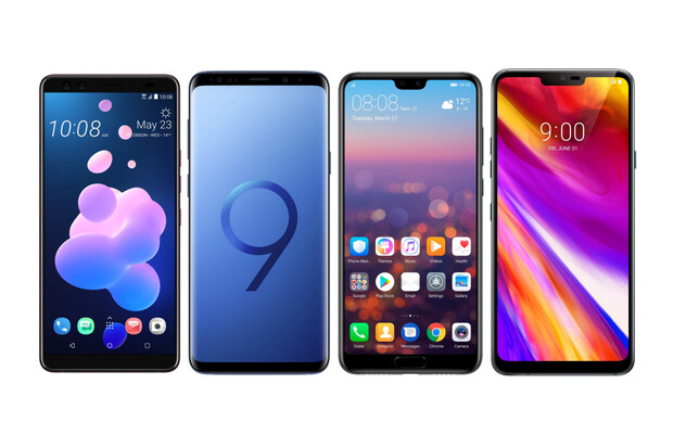 Srovnání HTC U12+ vs. Samsung Galaxy S9+, Huawei P20 Pro a LG G7