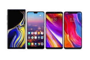 Samsung Galaxy Note9 vs. Huawei P20 Pro, LG G7 ThinQ a Xiaomi Mi 8