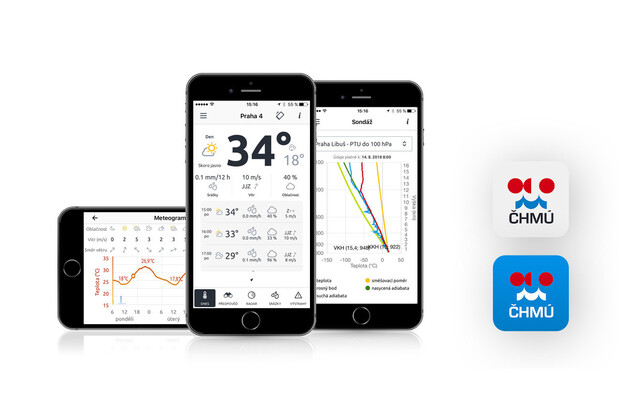 Aplikace ČHMÚ jsou nově dostupné také pro iOS