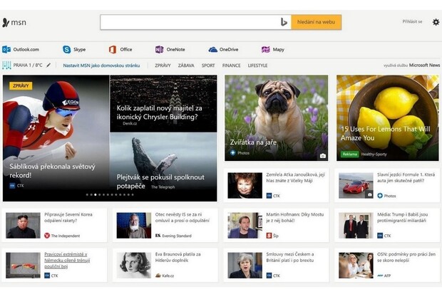 Ručně vybírané novinky Microsoft News nově v češtině