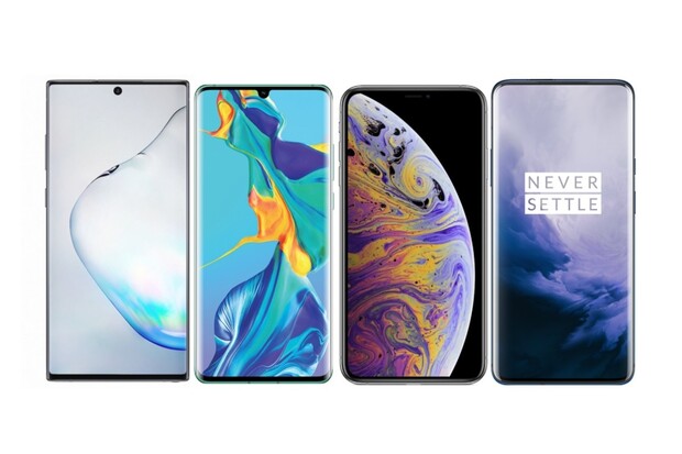 Samsung Galaxy Note10+ vs. Huawei P30 Pro, iPhone Xs Max a OnePlus 7 Pro