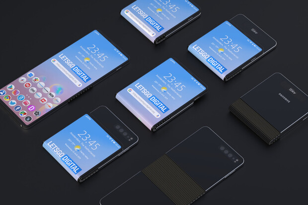 Samsung si patentoval ohebný telefon s podlouhlým displejem a masivním kloubem