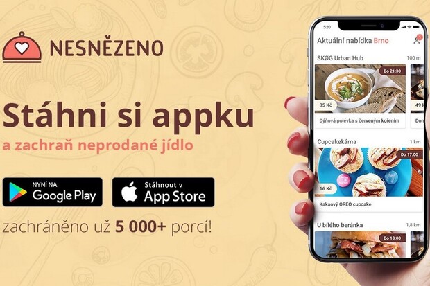 Aplikace na záchranu jídla Nesnězeno.cz se rozšiřuje do dalších měst