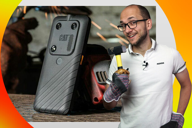 CAT má obrněný 5G telefon, zamykací obrazovka s reklamou