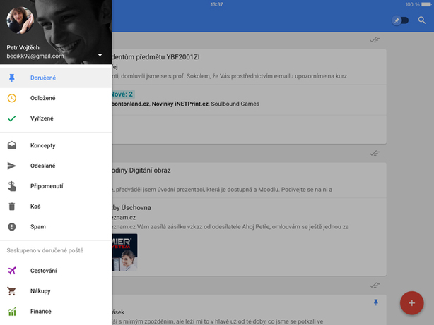Inbox by Gmail na iPadu