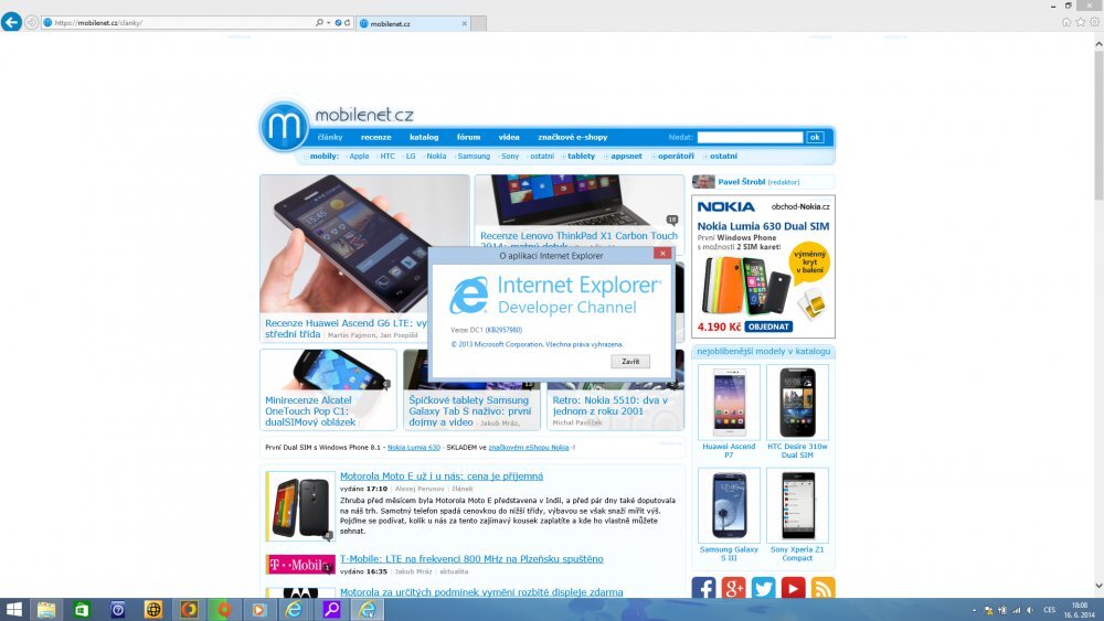 Internet Explorer Developer Channel