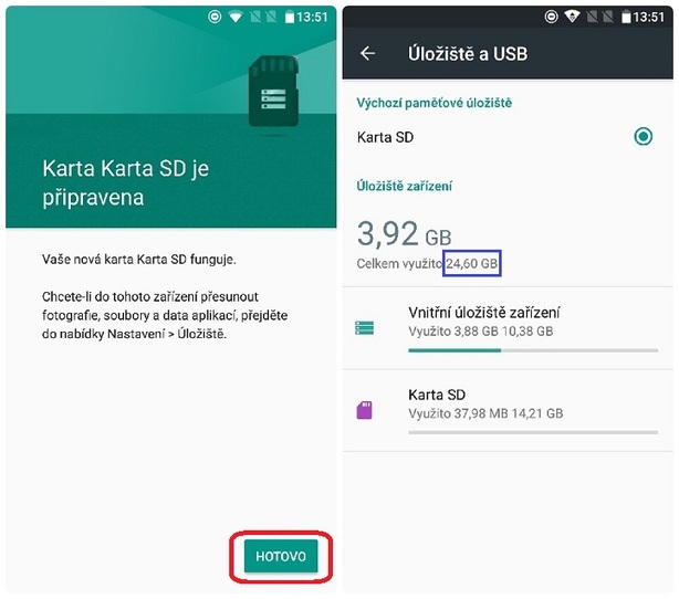interní úložiště Marshmallow