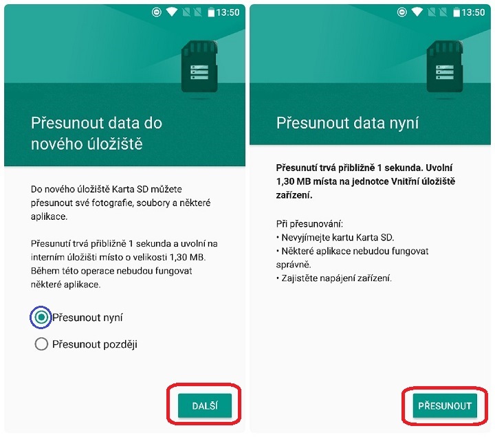 interní úložiště Marshmallow