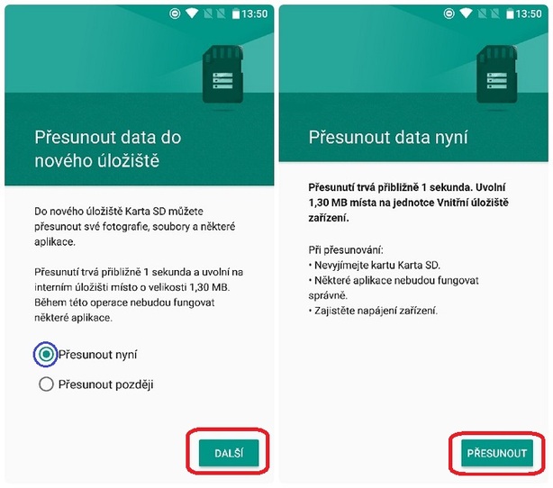 interní úložiště Marshmallow