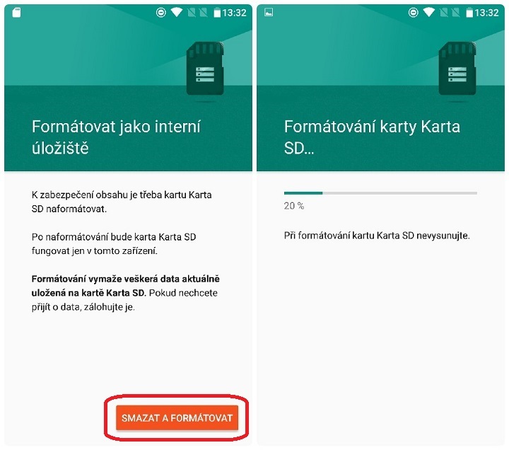 interní úložiště Marshmallow