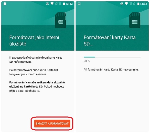 interní úložiště Marshmallow