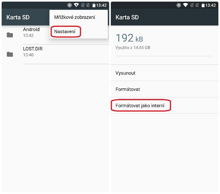interní úložiště Marshmallow