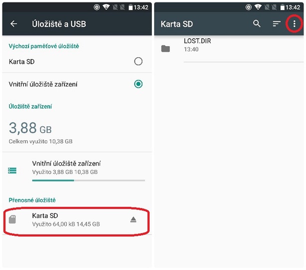 interní úložiště Marshmallow