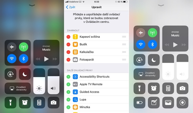 iOS 11 – Ovládací centrum