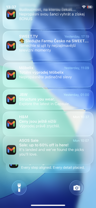 iOS 26 - Notifikační centrum