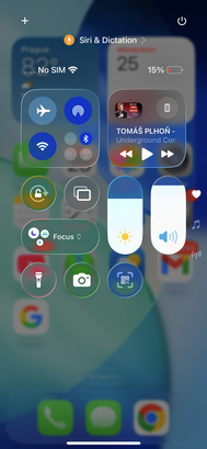 iOS 26 - Ovládací centrum