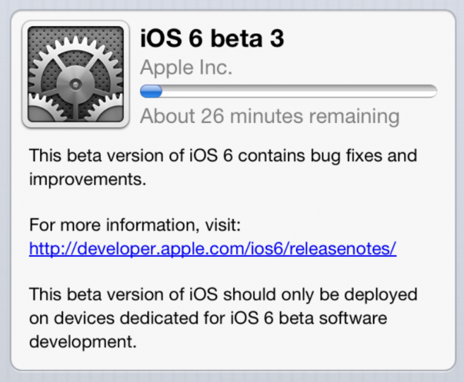 iOS 6 beta 3