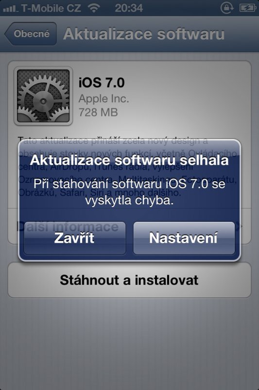 iOS aktualizace