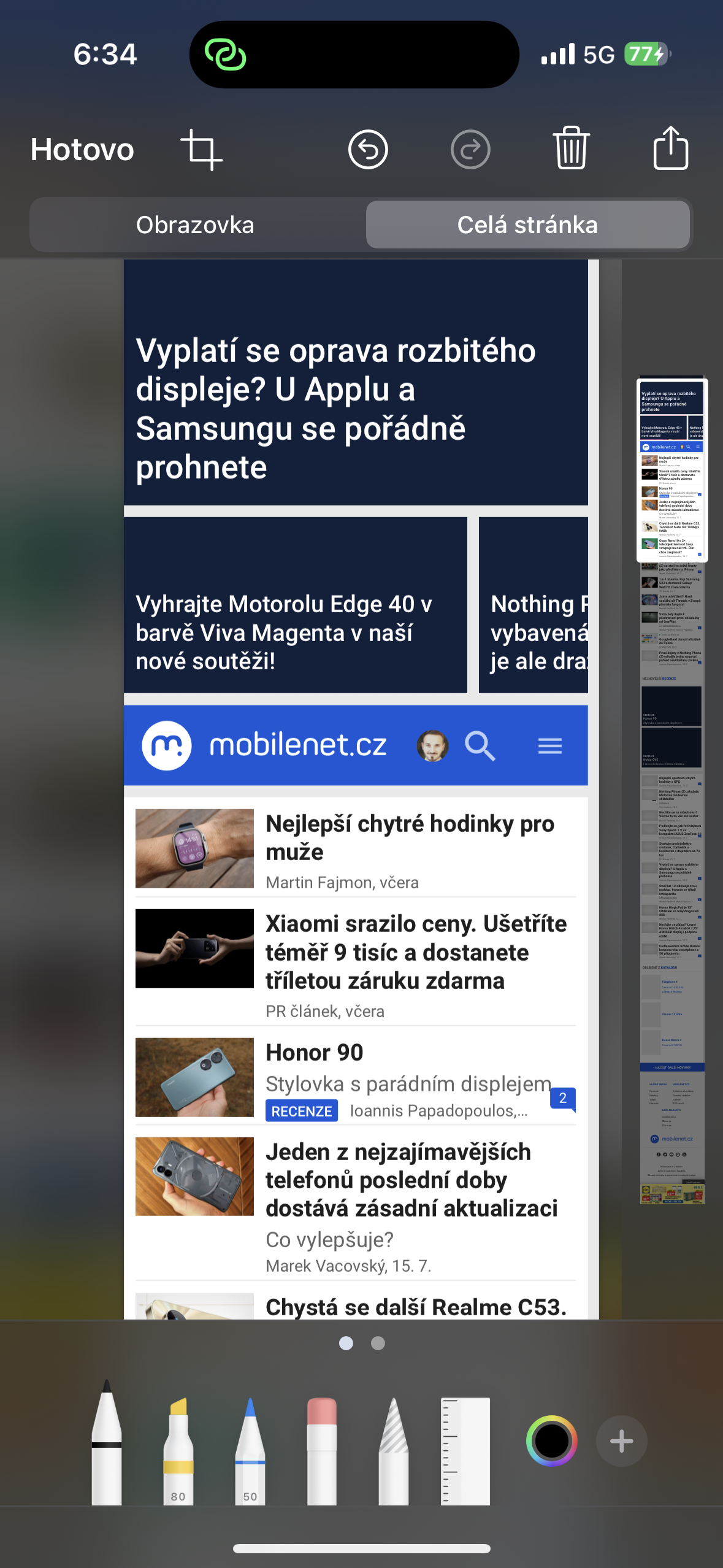 iOS screenshot návod