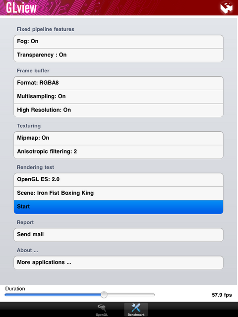iPad2 - GLView Benchmark, Iron Fist Tournament Boxer