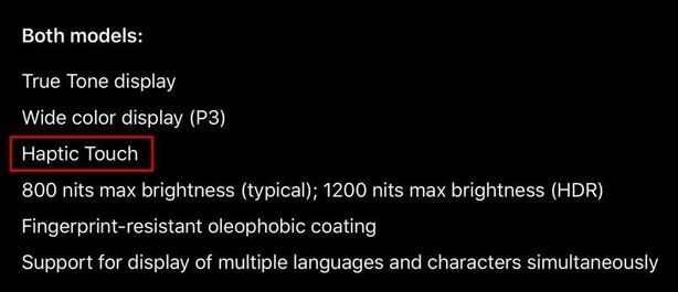 iPhone 11 Haptic Touch