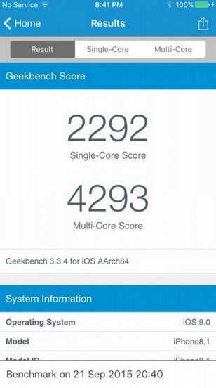 iPhone 6s benchmark