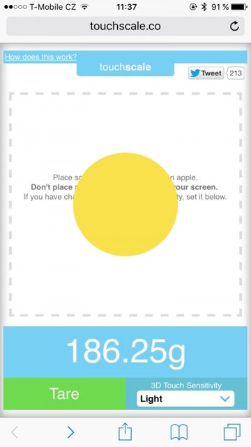 iPhone 6s jako váha