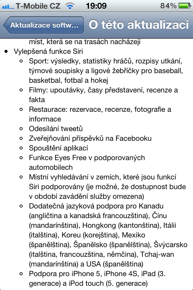 iPhone: aktualizace iOS 6