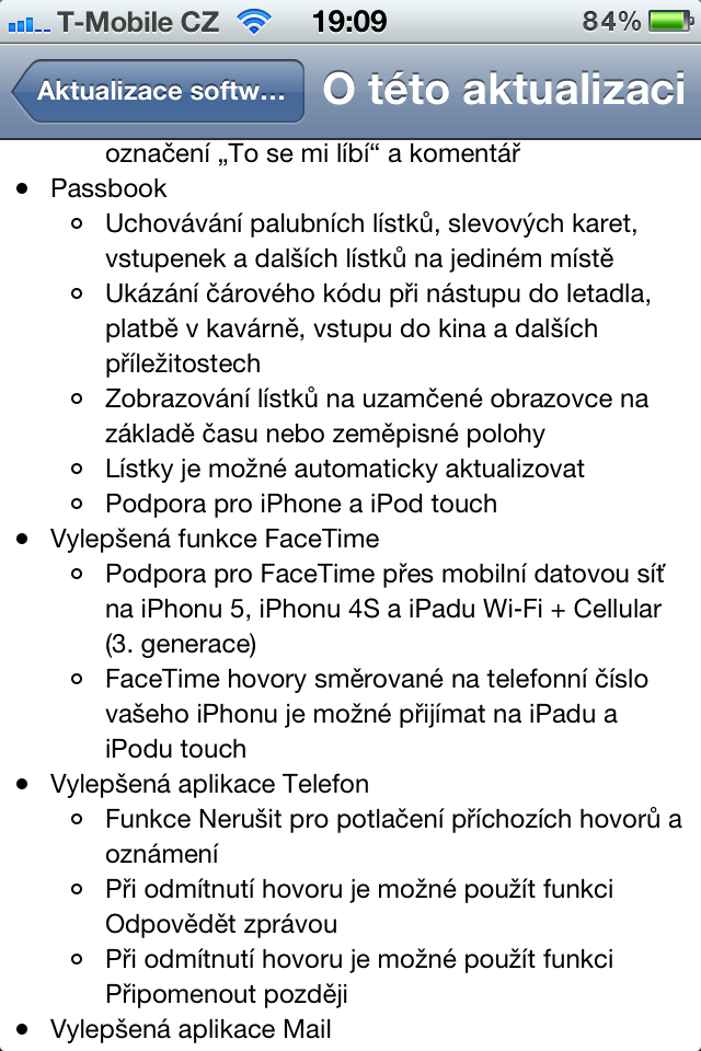 iPhone: aktualizace iOS 6