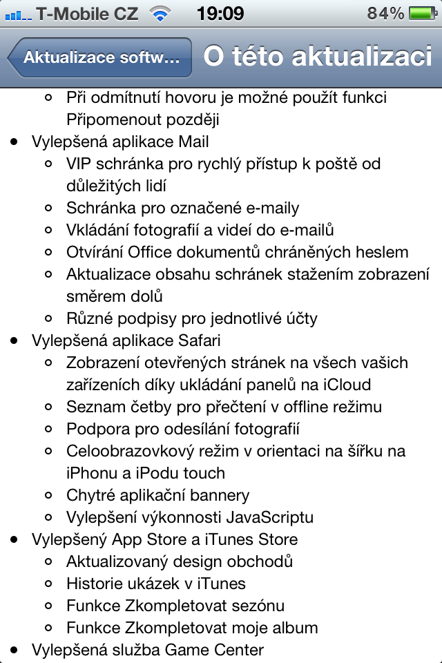 iPhone: aktualizace iOS 6