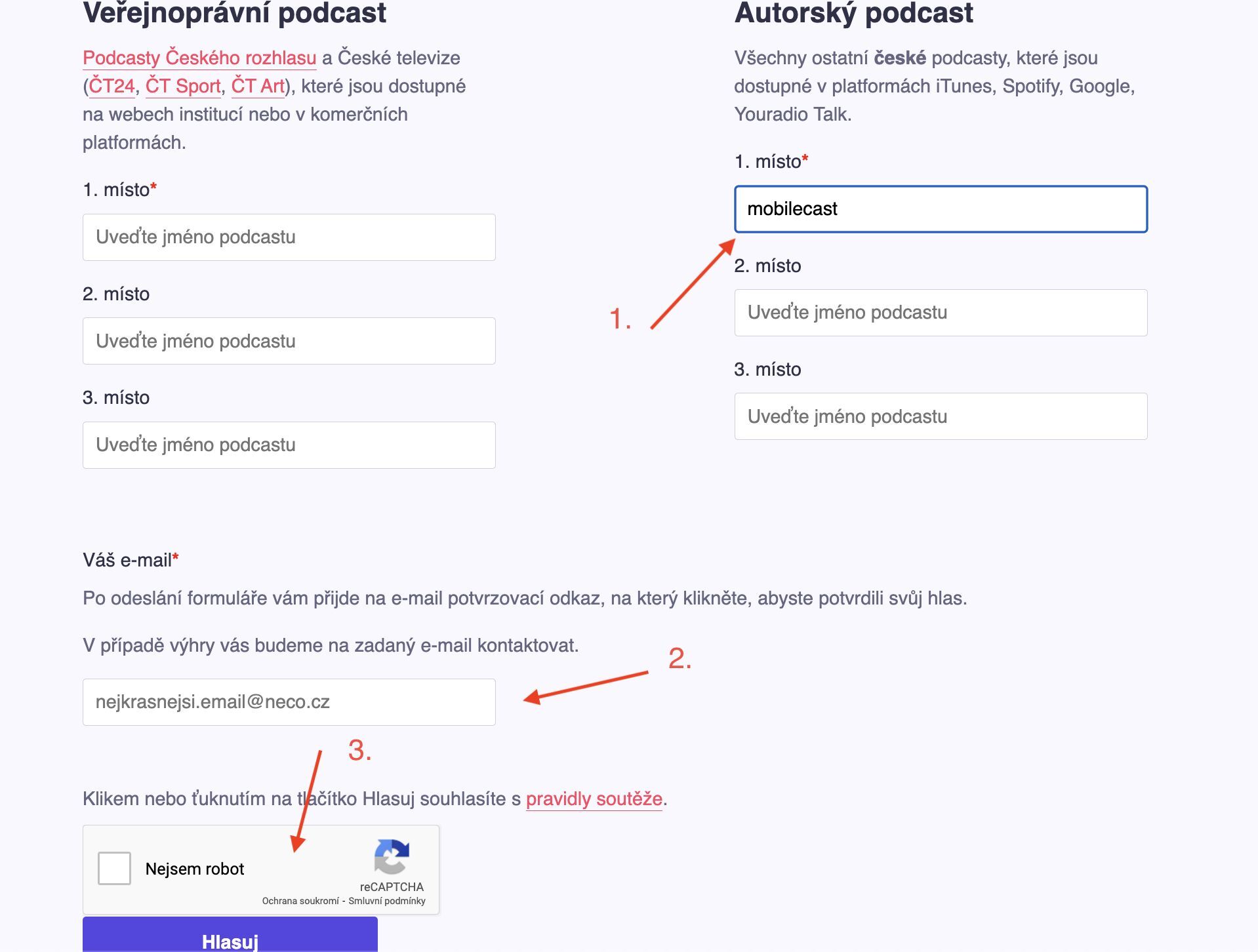 Jak hlasovat - Podcast roku