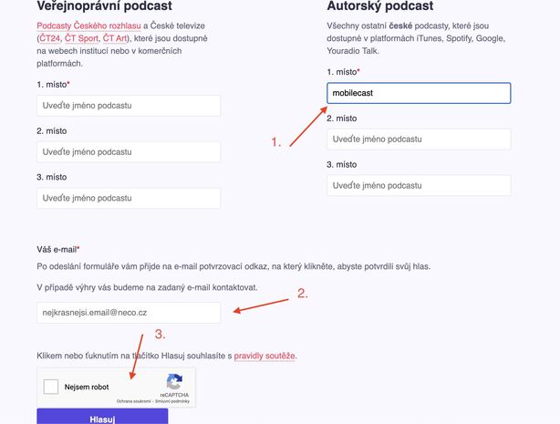 Jak hlasovat - Podcast roku