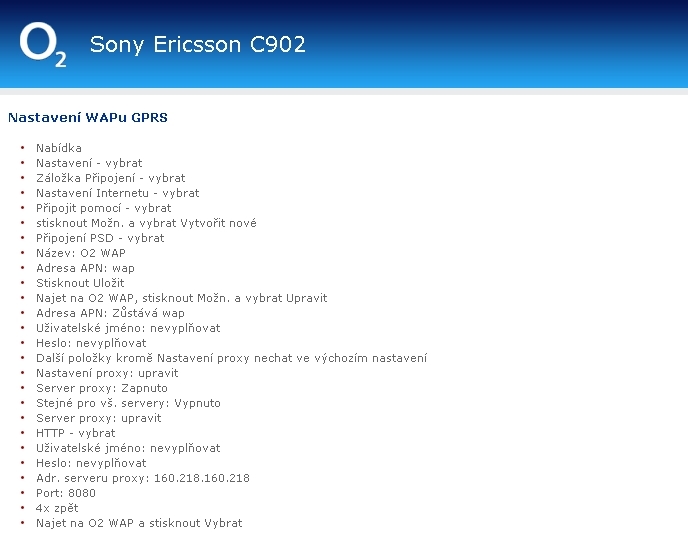 Jak správně nastavit MMS, WAP, internet a e-mail