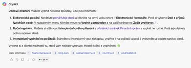 Jak vyplnit daňové přiznání podle Copilota