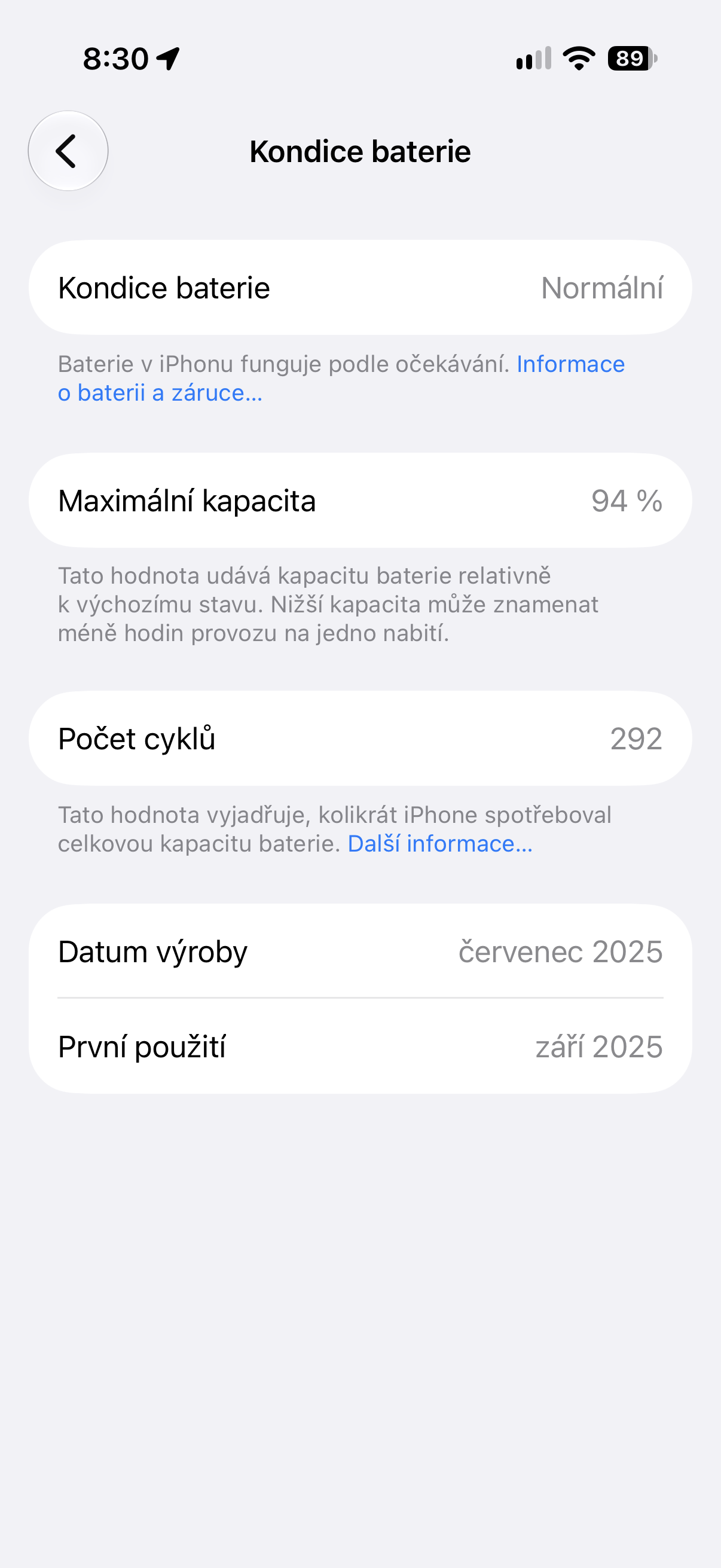 Kapacita baterie iPhone 17 Pro