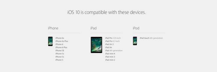 Kompatiblita iOS 10