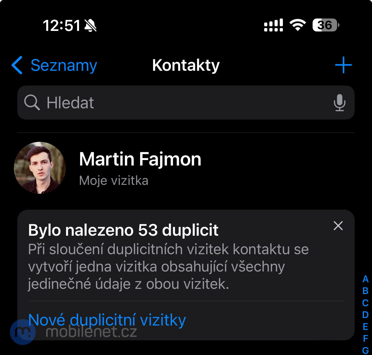 Kontakty iOS