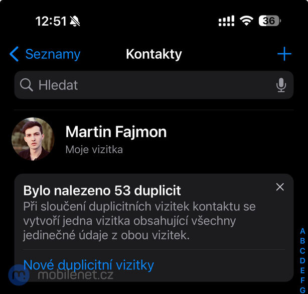 Kontakty iOS