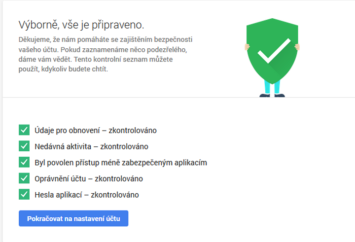 Kontrola zabezpečení Google