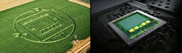 Kruh v obilí ve tvaru Tegry K1