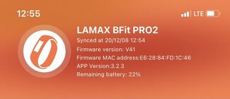 Lamax BFit PRO2 Screenshot z aplikace