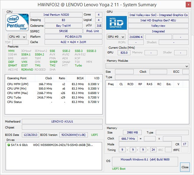 Lenovo IdeaPad Yoga 2 11