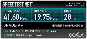 LTE měření T-Mobile - lokalita restaurace Na Karmeli - interiér