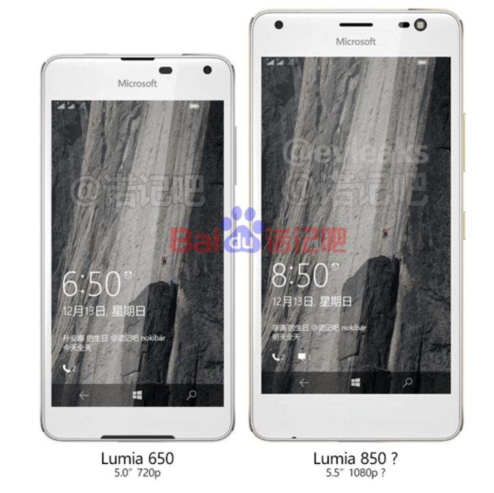 Lumia 650 a 850