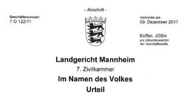 Mannheim soudní rozhodnutí