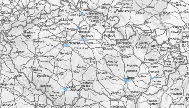 Mapa pokrytí T-Mobile HSPA+ internetu