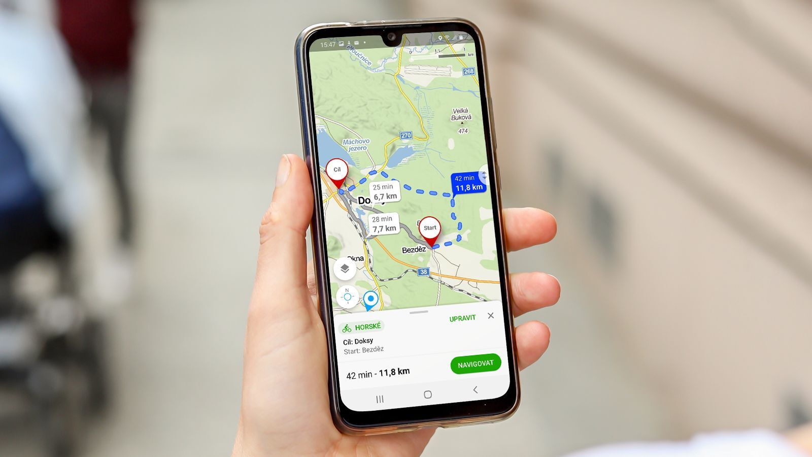 Mapy.cz – alternativní trasy