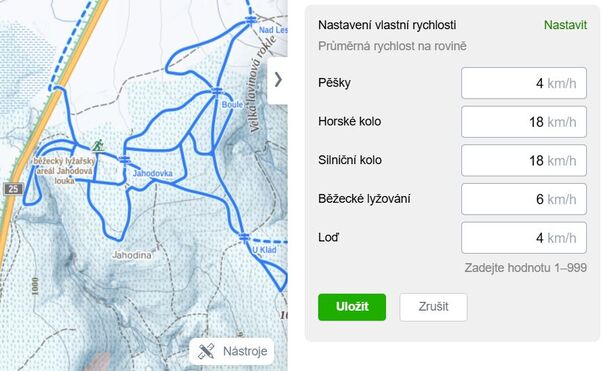 Mapy.cz pro běžkaře