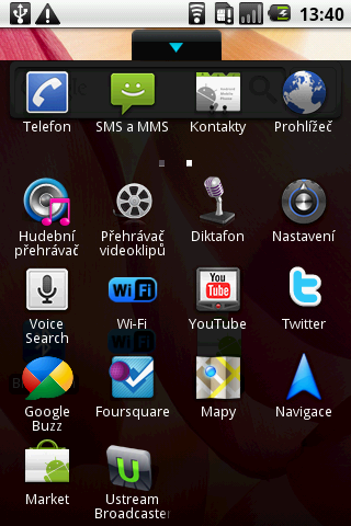 Menu všech aplikací